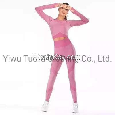 Top Quality Women′s Push up Sport Seamless Yoga Fitness Active Wear Top