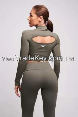 Ladies Seamless Fashion Dress Zipper Skirt Top Turtle Neck Dress