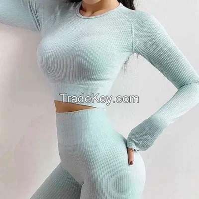 Seamless Acid-Wash Top Sportswear Yoga Wear Gym Wear Fitness Wear Top Workout Wear