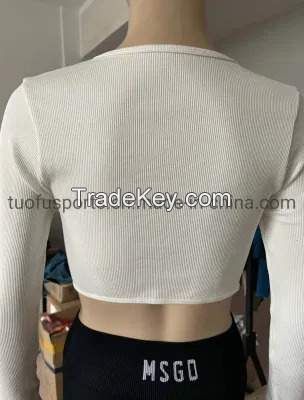 sports wear gym wear fitness wear yoga wear sport long sleeve crop top