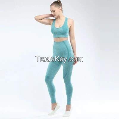 Custom Women Fitness Wear Work out Clothes Sport Pants Eco Friendly Leggings Seamless Suit Yoga Set