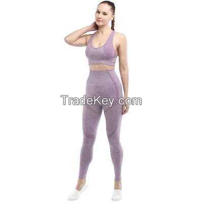 Custom Women Fitness Wear Work out Clothes Sport Pants Eco Friendly Leggings Seamless Suit Yoga Set