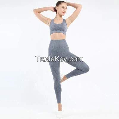 Custom Women Fitness Wear Work out Clothes Sport Pants Eco Friendly Leggings Seamless Suit Yoga Set