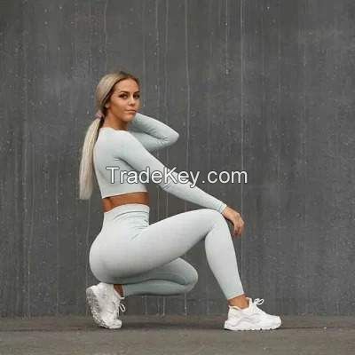 Seamless Acid-Wash Top Sportswear Yoga Wear Gym Wear Fitness Wear Top Workout Wear