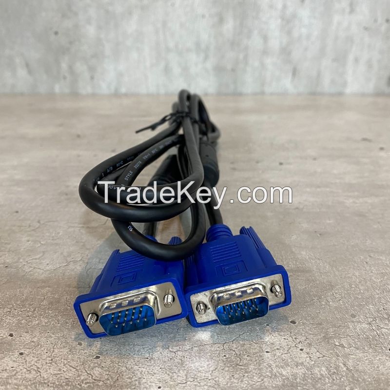 Male To Male 15 Pin VGA Audio Cable HD Computer Monitor VGA Cable