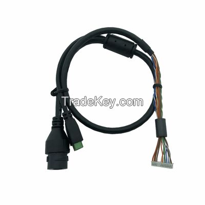 Factory Manufacturing Custom Wiring Harness Tape IP Camera Tail Cable