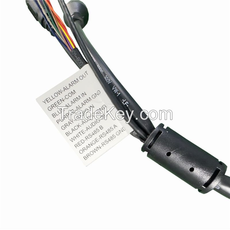 Factory Manufacturing Custom Wiring Harness Tape IP Camera Tail Cable