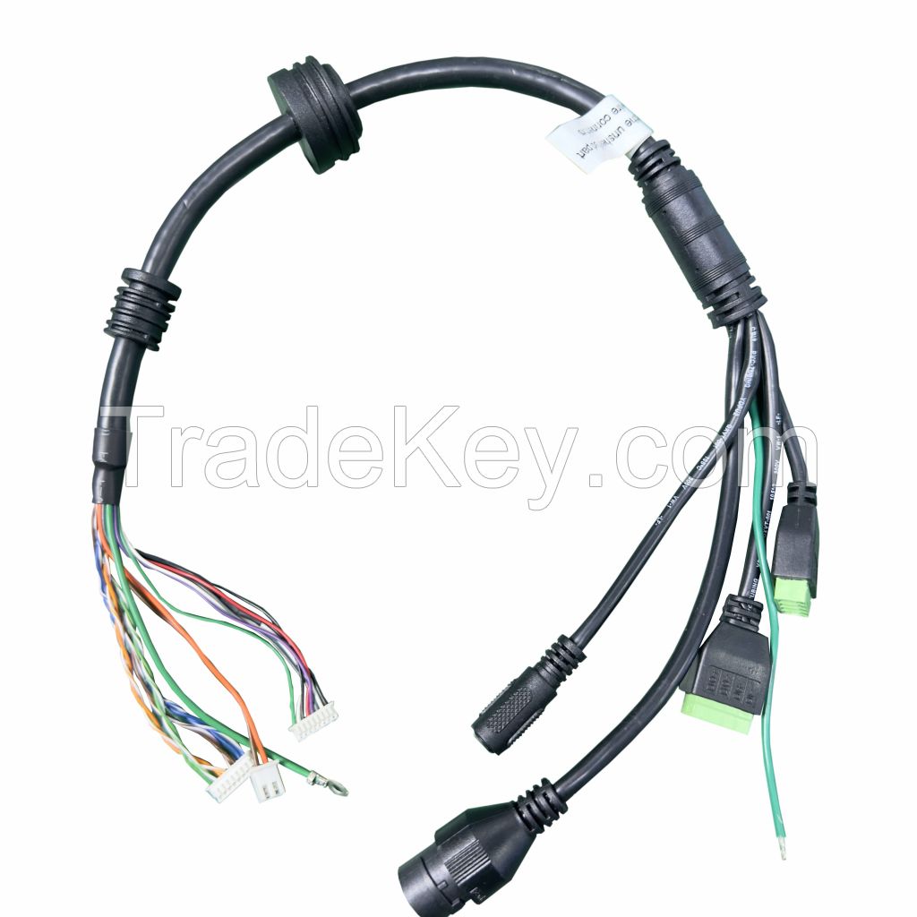 010 Power Extension Cable For Cctv Security Cameras Ip Camera Wiring Harness With Connector RJ45F/DC5.5*2.1/3.5PITCH 4-PIN