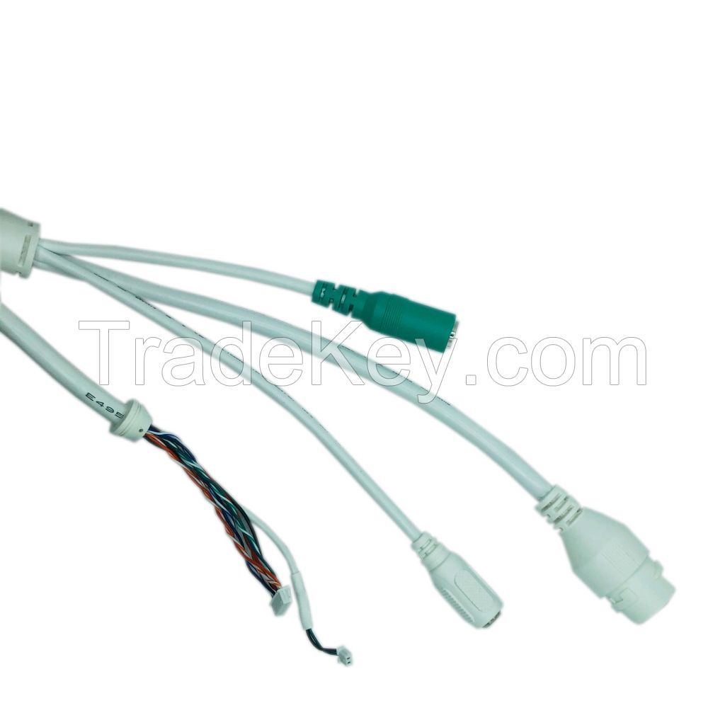 004 CCTV Cable For Ip Camera Manufacturers RJ45/DC5.5*2.1/3.5St Wiring Harness With Connector