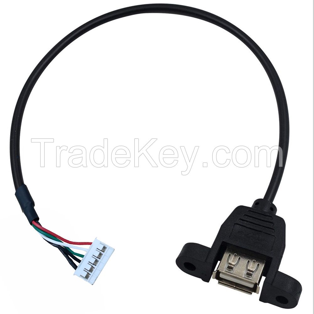 076 Single Layer USB Data Cable Computer Case Baffle Link Harness Connector USB Female PH2.0-4P Custom USB Cable