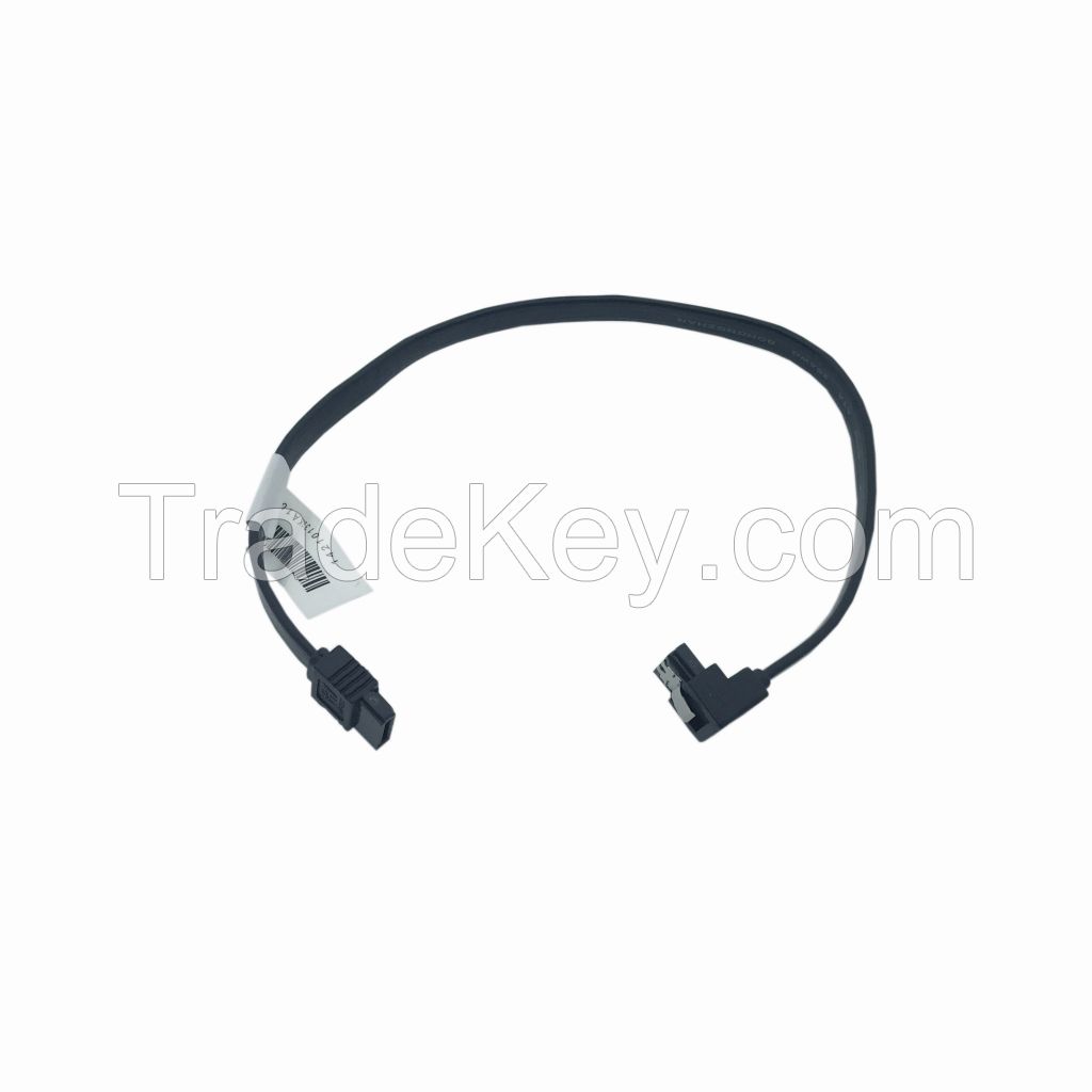 110 SATA Cable 7PIN/250mm 26AWG SATA 3.0 High Speed SSD Serial Cable 90 Elbow Of One Side Connector With Shrapnel