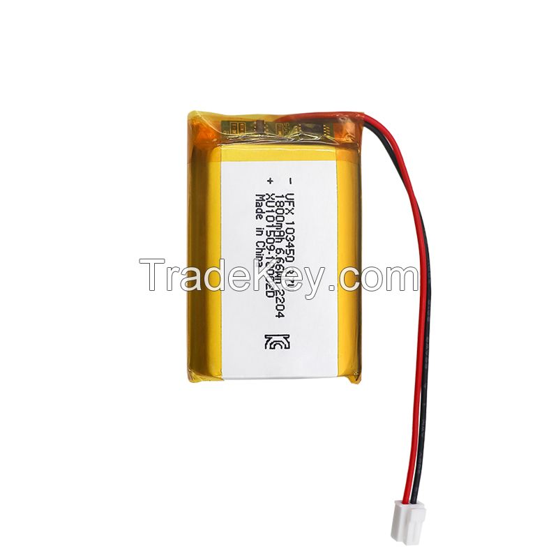 Lithium-ion Cell Factory Supply Led Light Battery UFX 103450 1800mAh 3.7V Li-ion Rechargeable Battery Pack