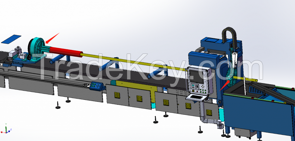 Large scale automatic steel pipe production equipment, hydraulic stretching, steel pipe cutting machine, automatic feeding machine