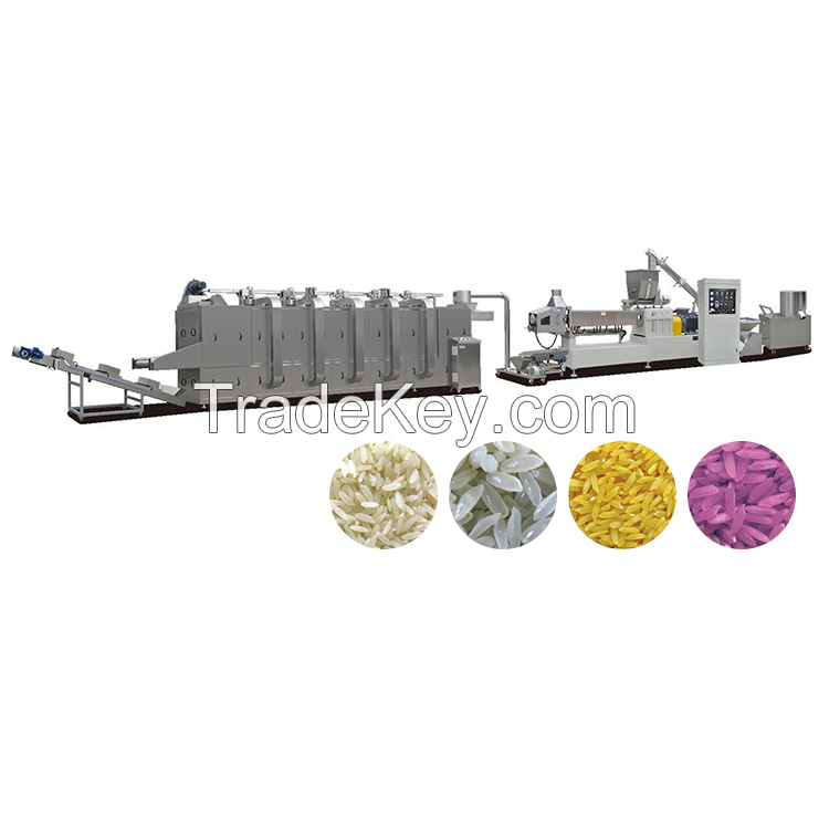 Re-produced extruded rice processing line