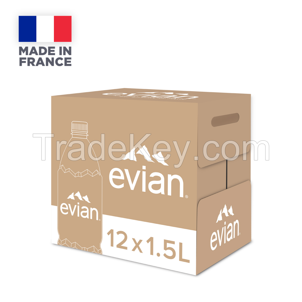 Evian Mineral Water No-Return PET 158203 FRANCE carton @ 12 bottles x 1, 5 litre