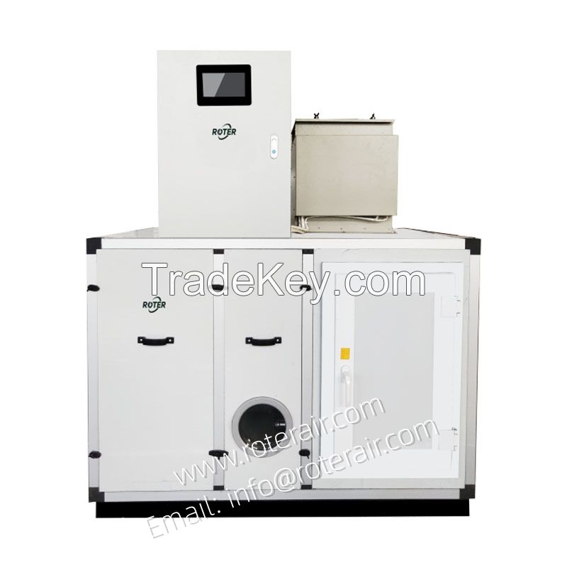 Rotary desiccant dehumidifier with PROFLUTE silica gel desiccant rotor