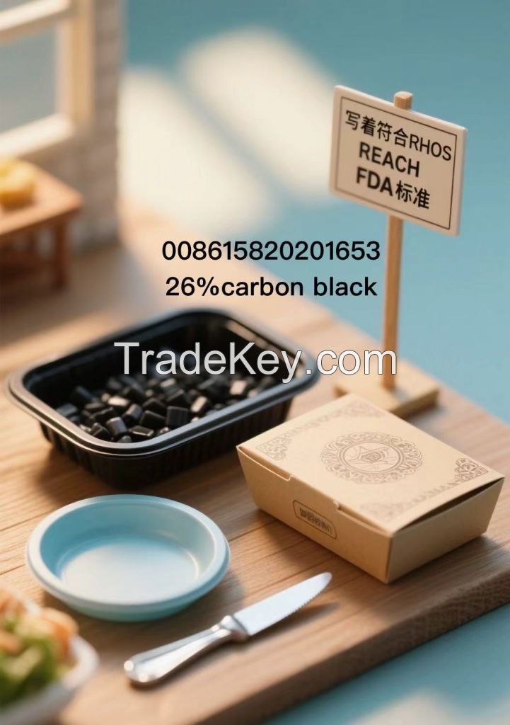 Food contacts grade PP carrier high blackness masterbatch with approval of RHOS,REACH,FDA testing 
