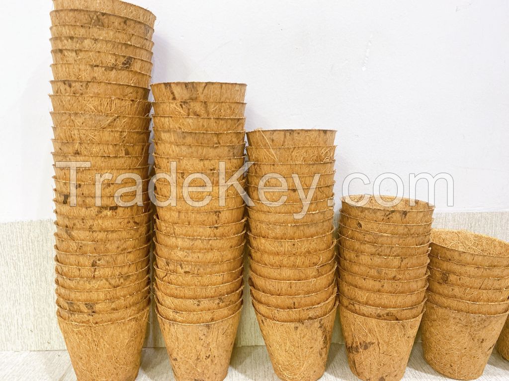 HOT PRICE VIETNAMESE COIR POT FLOWER COCONUT FIBER FROM BLUE LOTUS FARM 2023