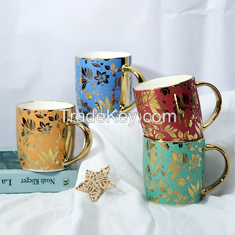 New Design Gold Handle Coffee Cups for Gift