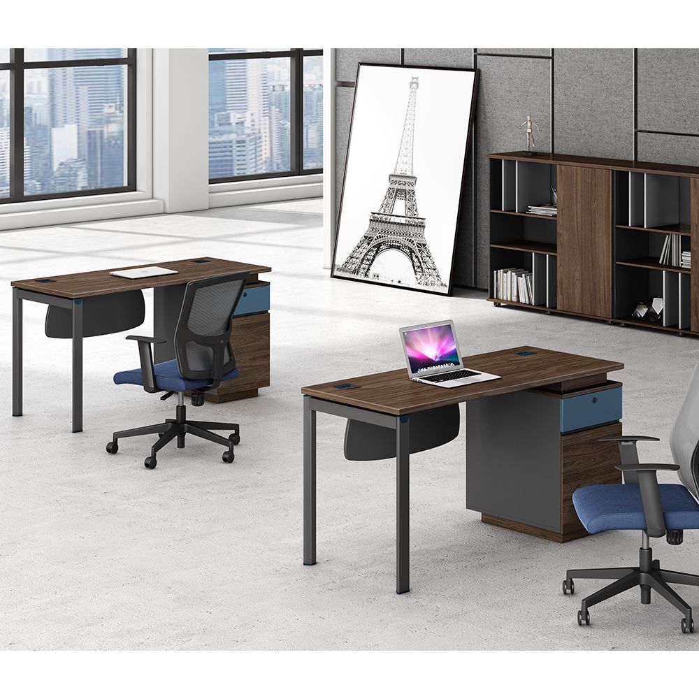 Luxury walnut wood Steel feet staff Desk