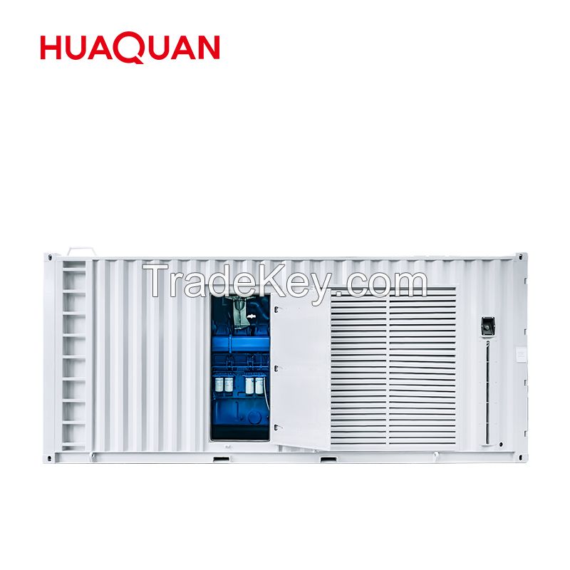 Powered By HUAQUAN Engine Silent Type 1250kVA 1000kW Heavy Duty Diesel Generator Set container type