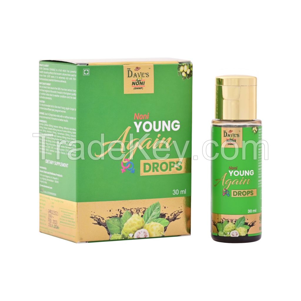 The Dave&#039;s Noni Young Again Drops for Boosts Stamina, Vigour &amp; Vitality, Noni Immunity Booster Drops -30ML