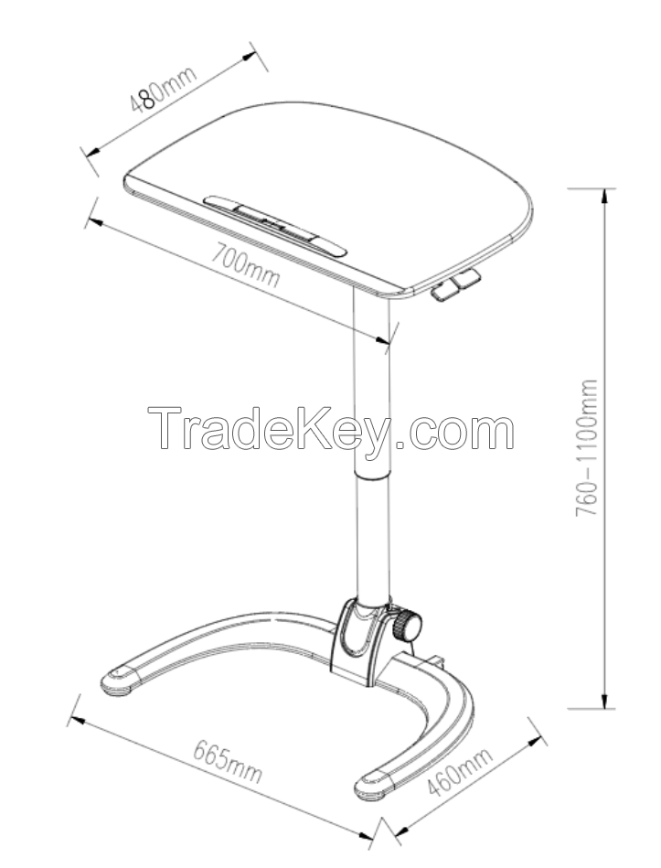 V-mounts Gas Spring Height Adjustable Movable Laptop Desk