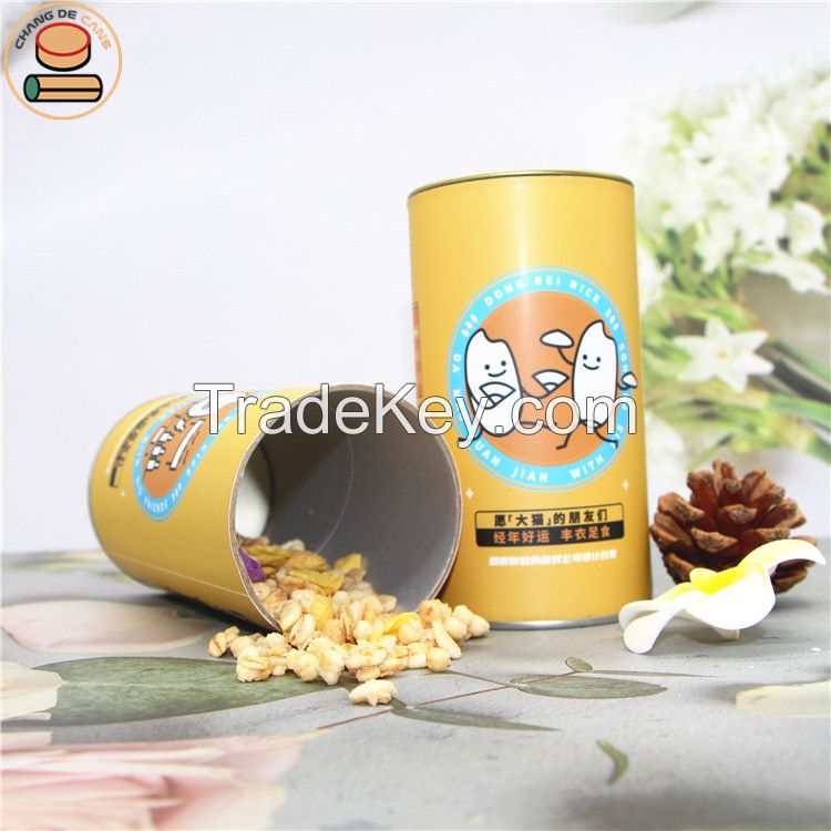 Round Cylinder Kraft Paper Tube Packaging with Metal Lid Wholesale Supplier