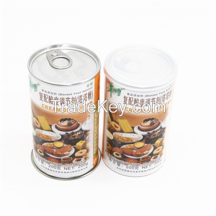 Round Easy Pull Can Paper Tube with Lid Plastic Cover Food Grade Cardboard Paper Tube Package for Snacks Can Powder