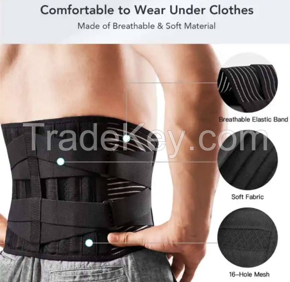 breathable Medical Lower Pain Relief Support Back Brace Adjustable working waist back brace lumbar support belt