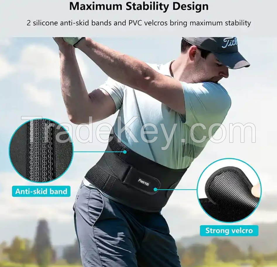 Customizable Air Mesh Back Brace for Men Women Lower Back Pain Relief Stays Adjustable Belt for Work Anti-skid back support