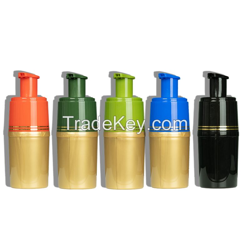 Wholesale cosmetic new Salon 2 in 1 hair color dye bottle shampoo squeeze pump Plastic bottle cream packaging