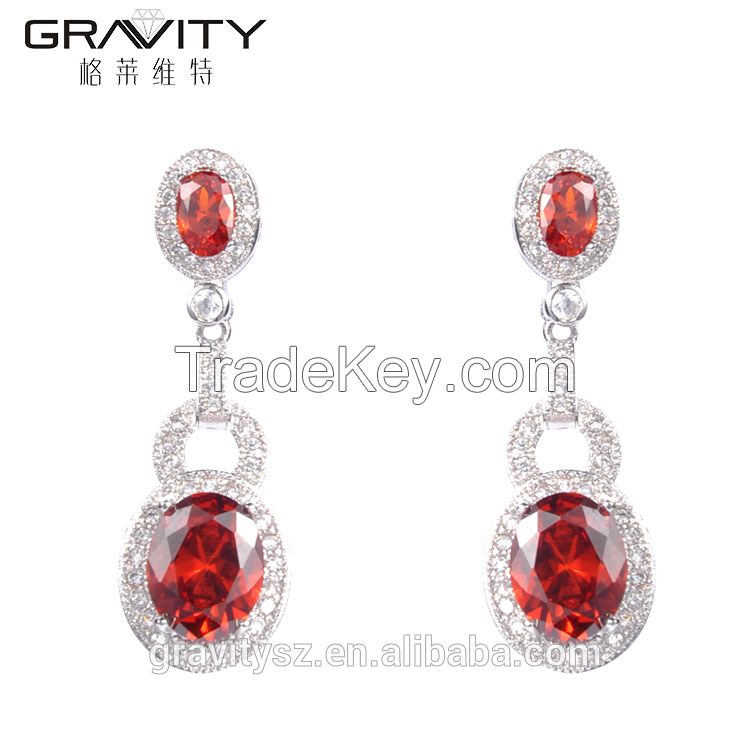 Gravity Custom luxury style cz zirconia imitation silver jewelry set