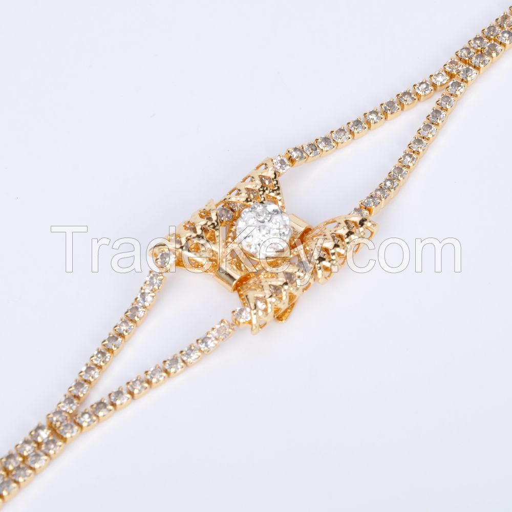 Shenzhen Gravity wholesale newest gold plated 18k charm bracelet designs custom jewelry gold smart bracelet 