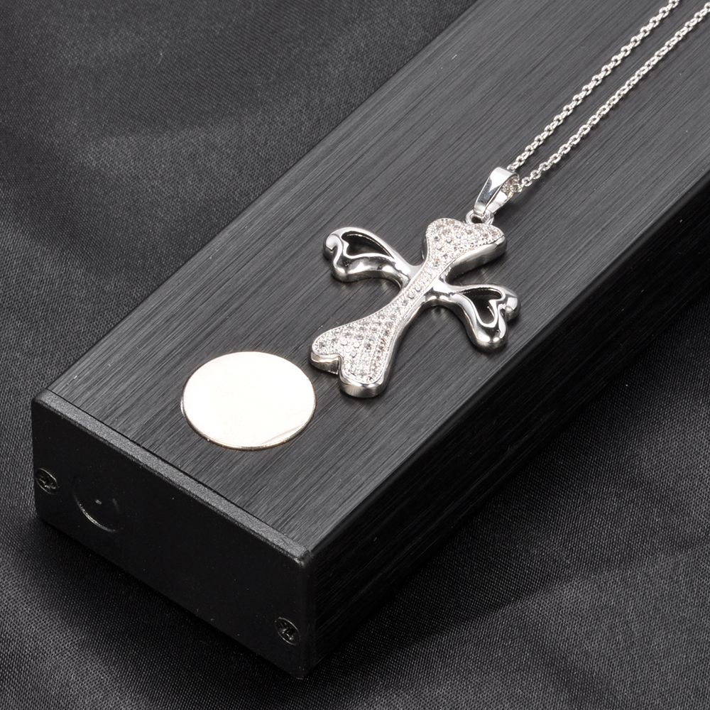 long simple fashion custom silver bridesmaid necklace pendant cross jewelry necklace