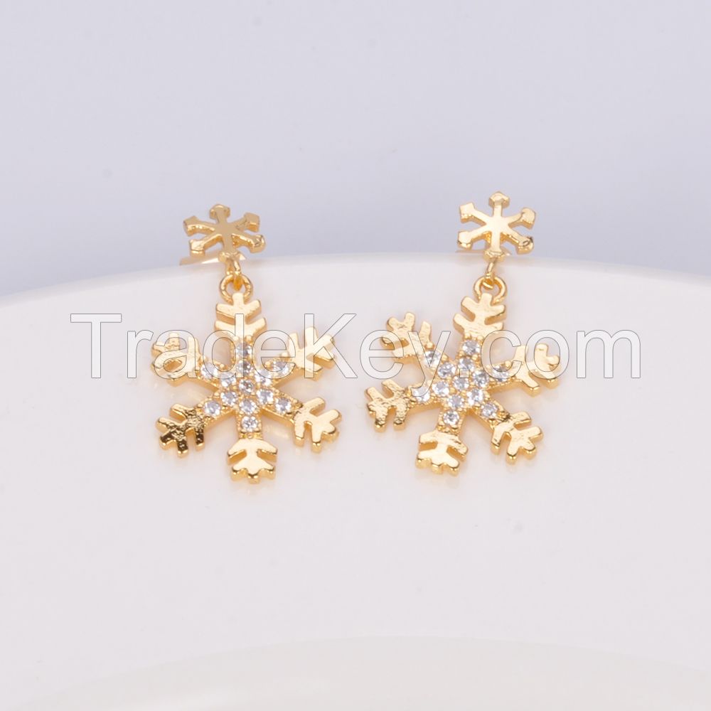 2017 wholesale 18k gold earrings jewelry set latest design of zircon pendant earrings for women