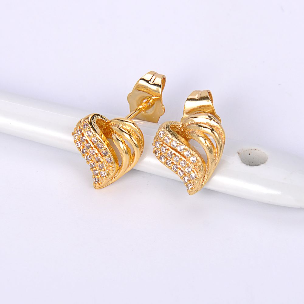 wholesale custom new design latest artificial jewelry 18k gold plated wedding bridal jewelry earring