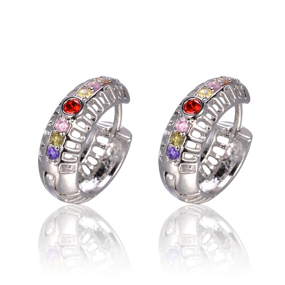 Small MOQ Trendy Colorful Earring Jewelry For Women With Stone