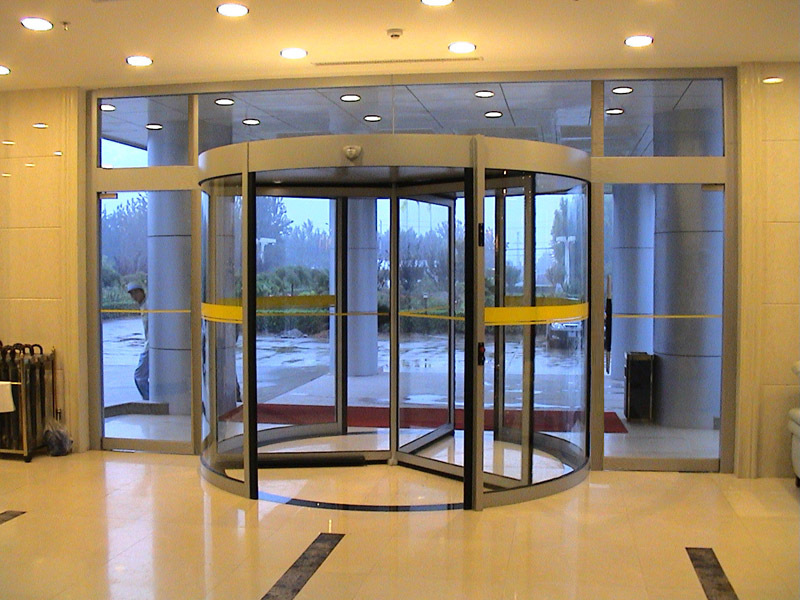 Full Circular Auto Glass Door Hotel 2-wing Automatic Revolving Door Customizable Style Commercial Entrance Door