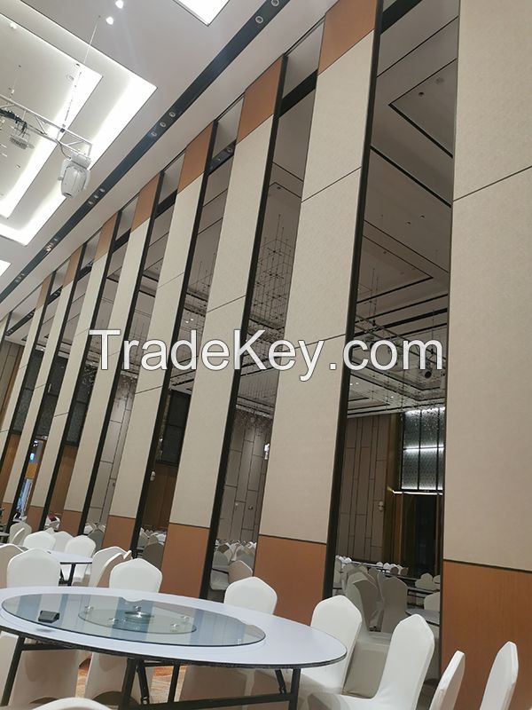 Electric Moving Wall For Hotel Lobby Fabric Finish Foldable Room Divider Full Automatic Interior Partition Doors