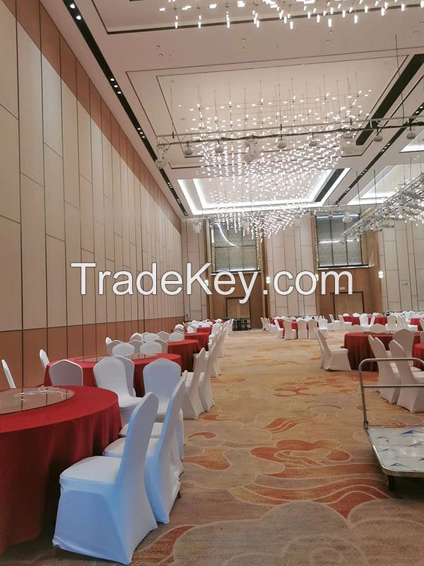 Electric Moving Wall For Hotel Lobby Fabric Finish Foldable Room Divider Full Automatic Interior Partition Doors