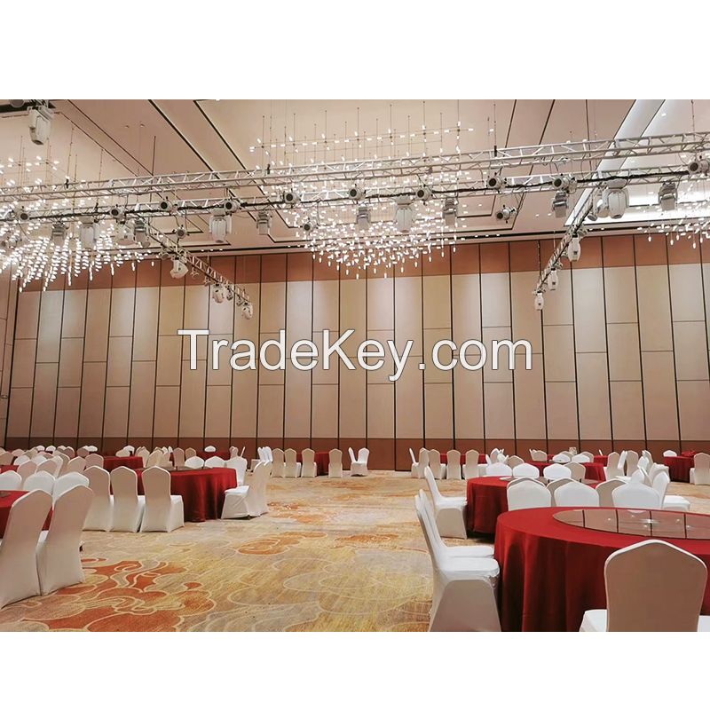 Electric Moving Wall For Hotel Lobby Fabric Finish Foldable Room Divider Full Automatic Interior Partition Doors