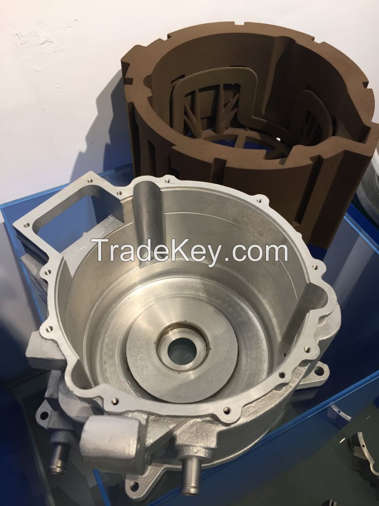 Water cooled motor housing High-Precision aluminum Casting Metal Part with 3D Printing Sand Mold