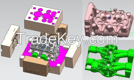 Cylinder head part Customized auto parts High-Precision aluminum Casting Metal Part with 3D Printing Sand Mold