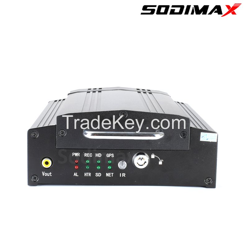 Compact 4 Channel Mobile DVR H.264 HDD with Panic Button Built - In GPS