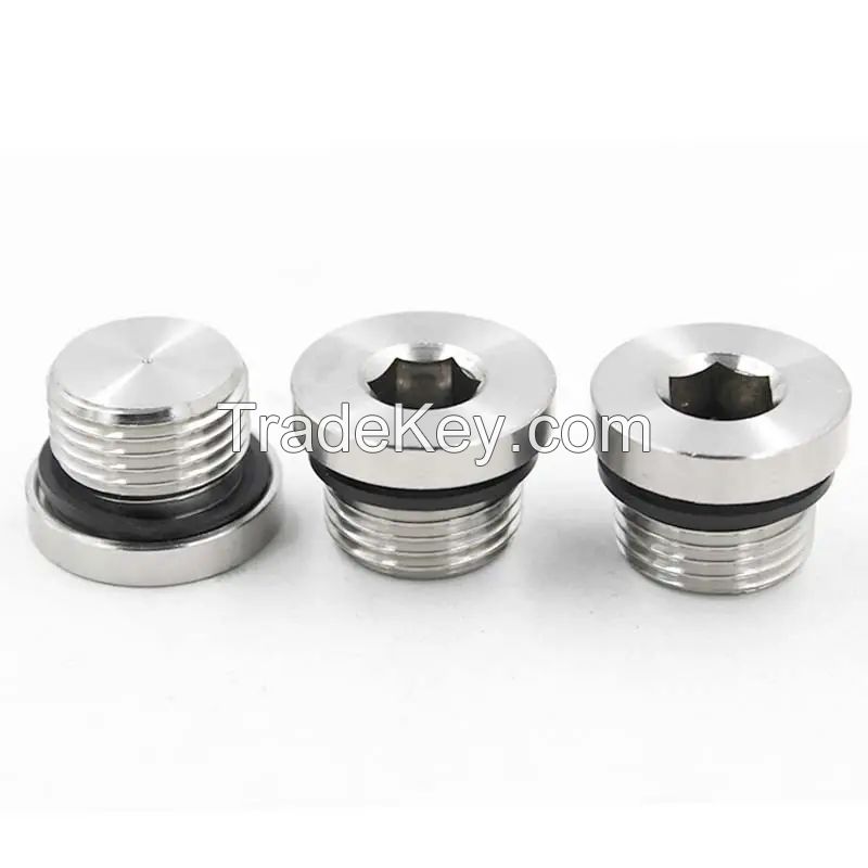 Hollow Hex Hydraulic Plugs High Quality Stainless Steel Oil Silver Hexagon Male Plug Steel Female 1/2'' Npt Suppliers Casting