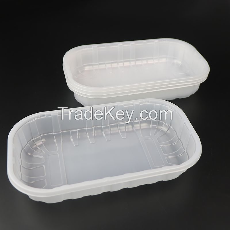 Fast Food Tray Cpet Plastic Plates Disposable Custom Plastic Clear Meat Food Packaging Trays For Airline