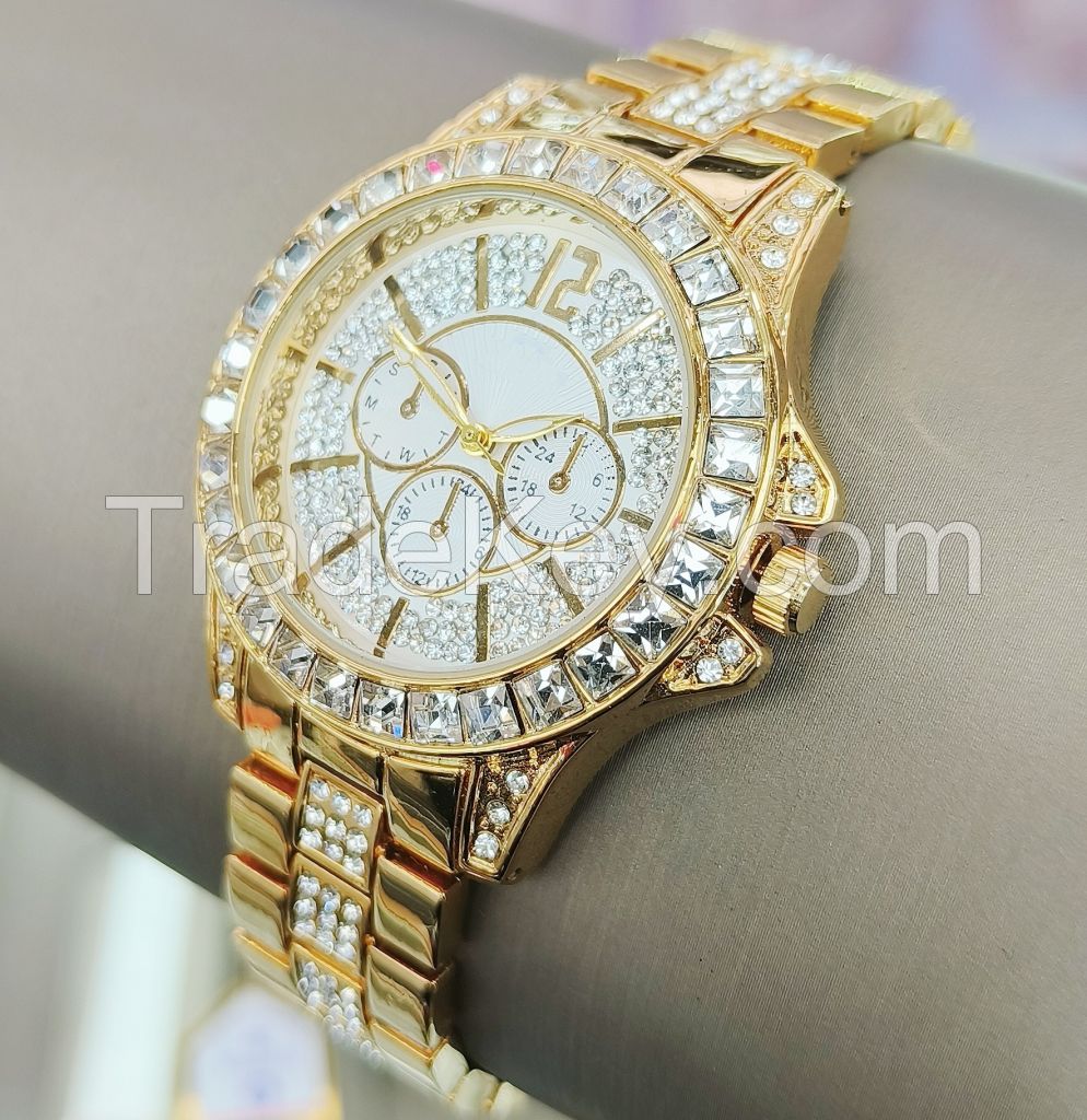 alloy steel diamond watch for lady man