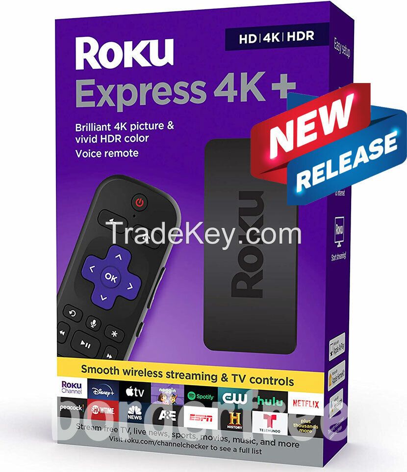 Roku Express 4K+ Streaming Media Player HD/4K/HDR, wireless, voice remote, HDMI