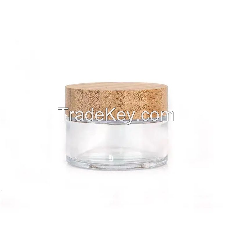 Wholesale Luxury 30ml 80ml Perfume Glass Bottle with Bamboo Joint Cap